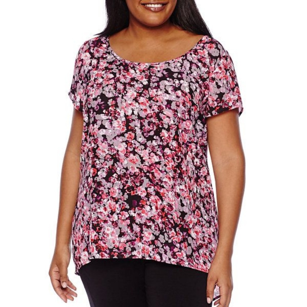 Floral print plus size 3x swing top flowy pretty